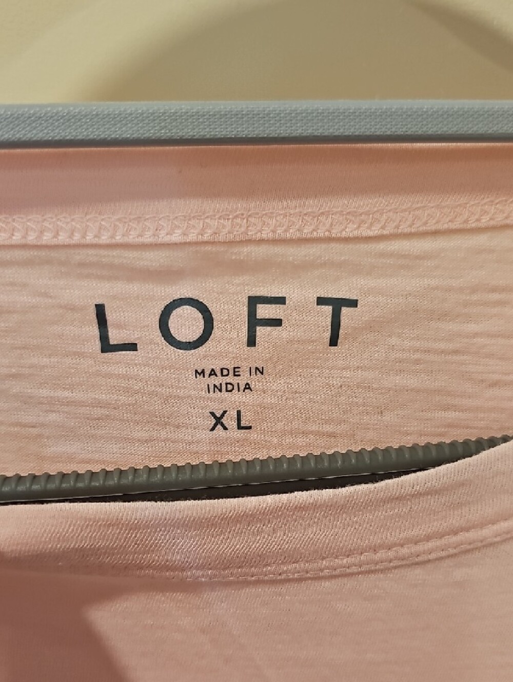 LOFT Light Pink Tee with Red Distressed Lobster Graphic; EUC; Size XL - Picture 3 of 4
